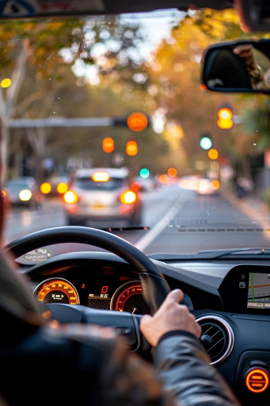 Learner driver practising on a busy Melbourne street during an intensive course