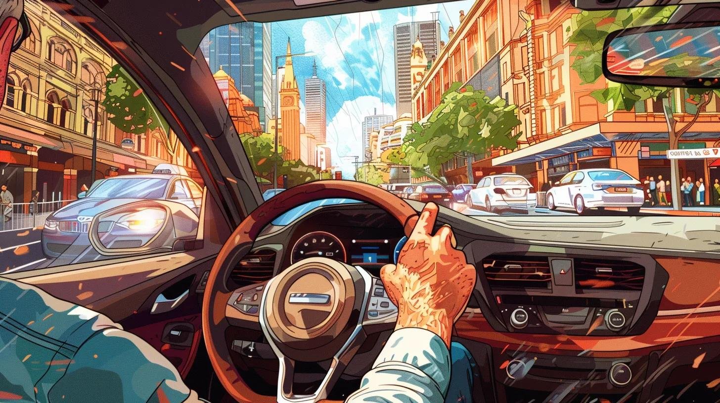 Learner driver practicing manual driving in Melbourne with a focus on gear shift and clutch control