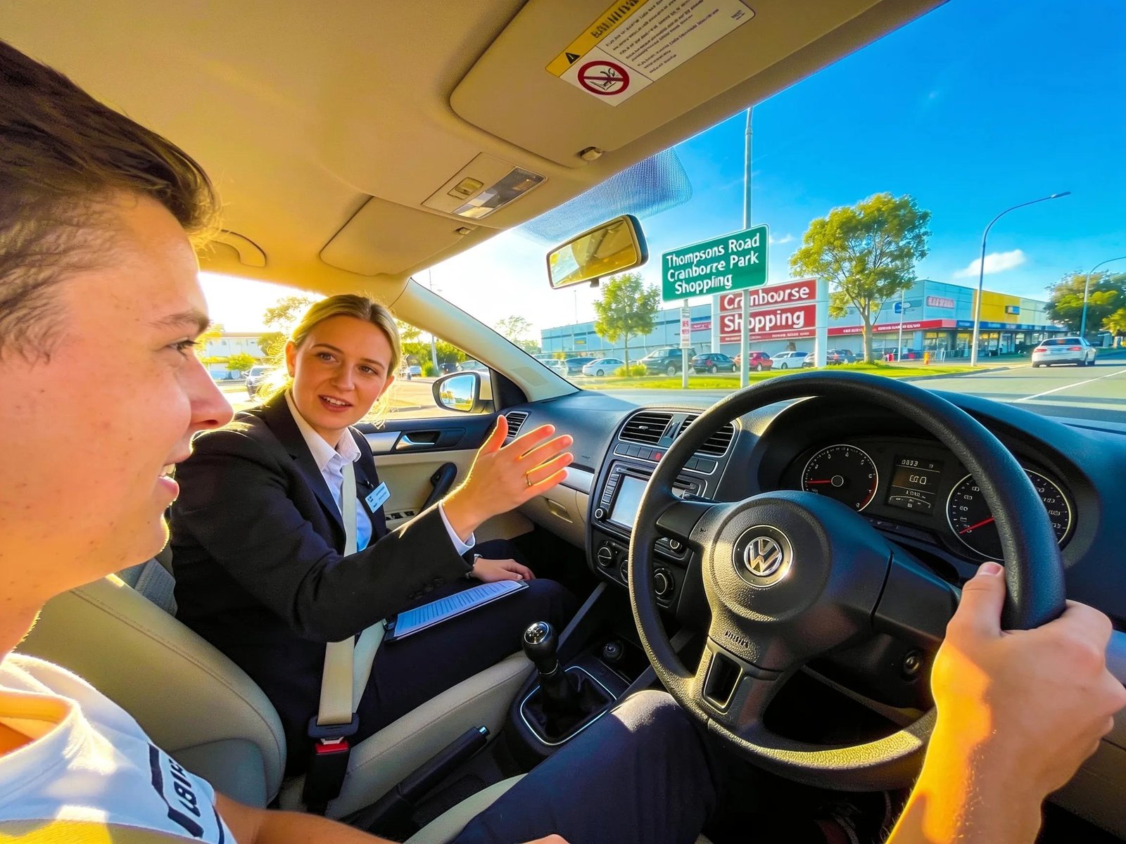 Cranbourne driving lessons with learner driver and female instructor near Thompsons Road