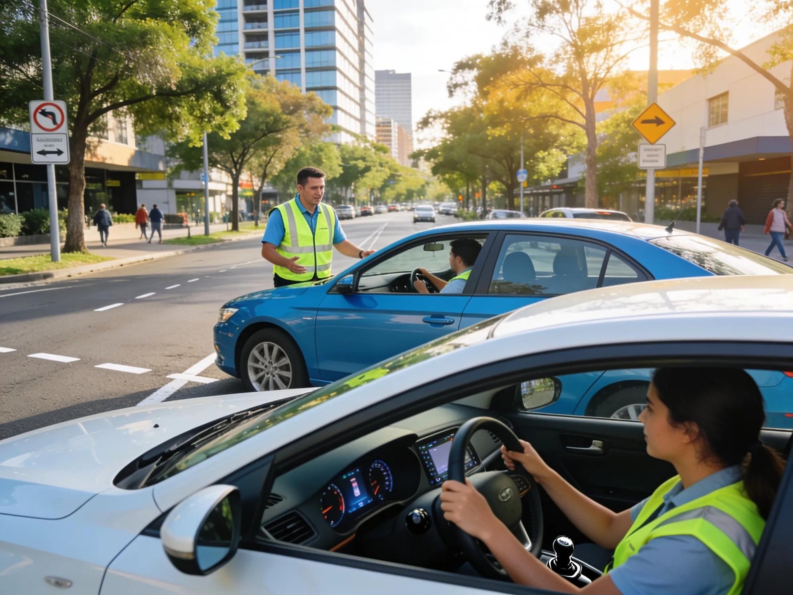 Learners driving in Melbourne, exploring manual and automatic vehicle options