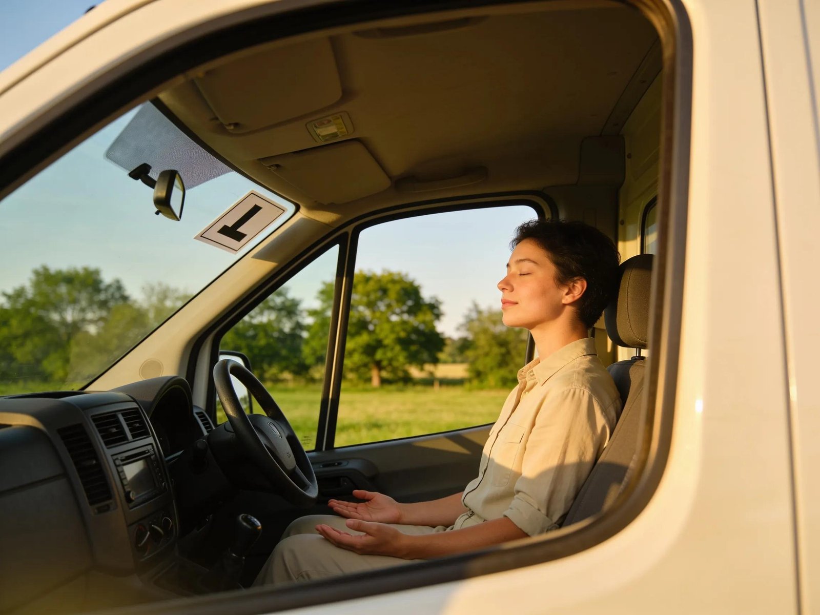 Learner driver practicing mental preparation techniques for confidence on test day