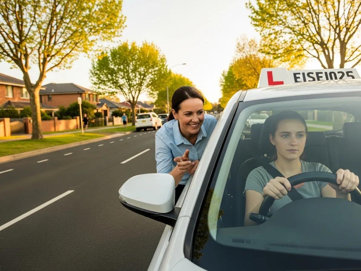 Instructor teaching driving lessons in Cranbourne