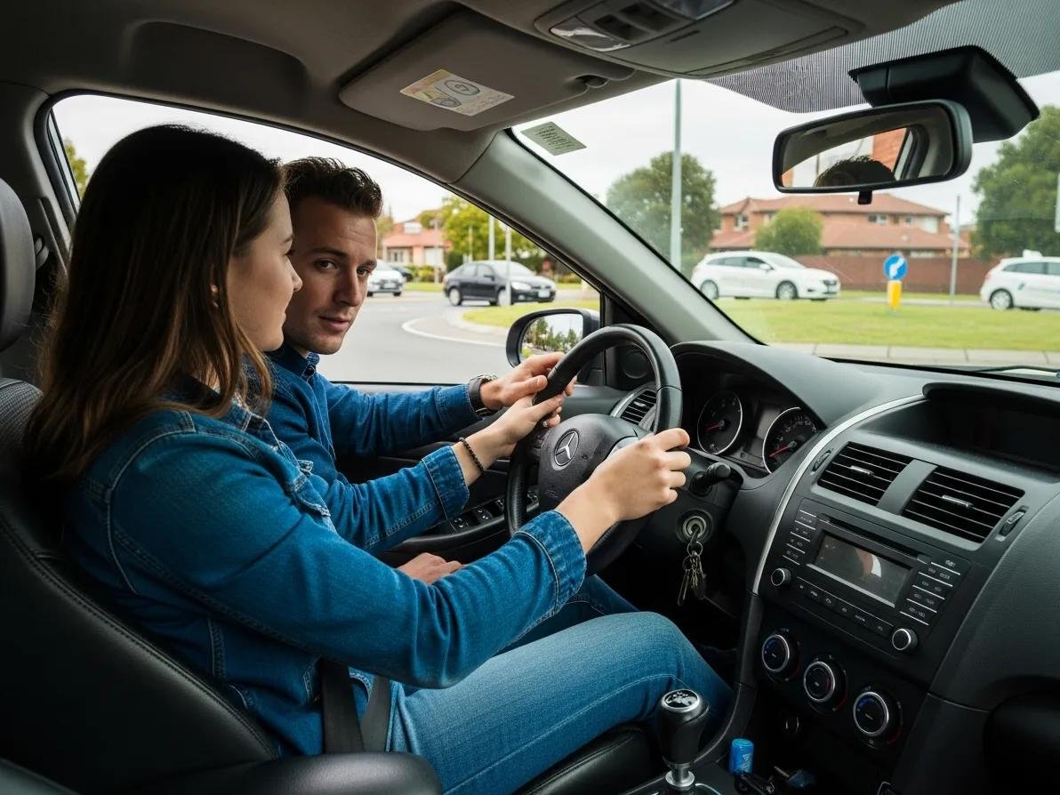 Learner driver in Clyde North practicing manual and automatic driving under professional guidance