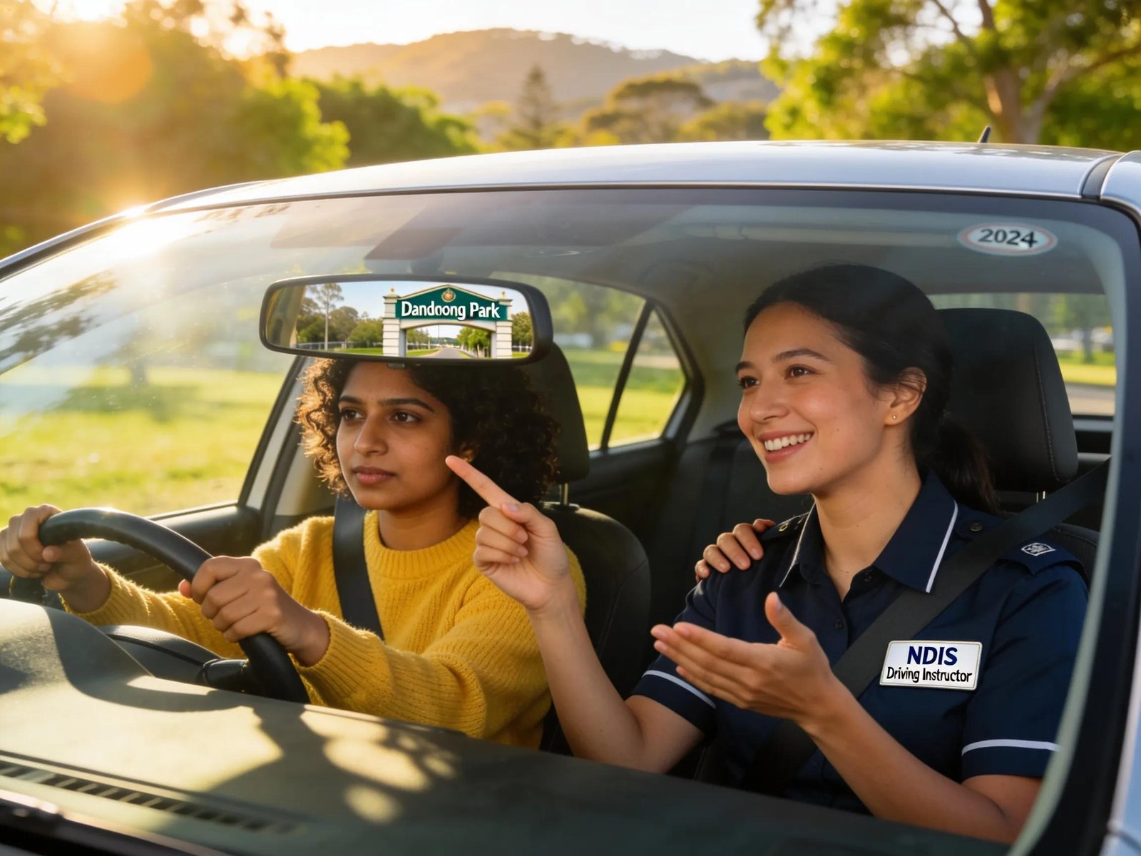 Female instructor providing specialized driving lessons for NDIS participants in Dandenong