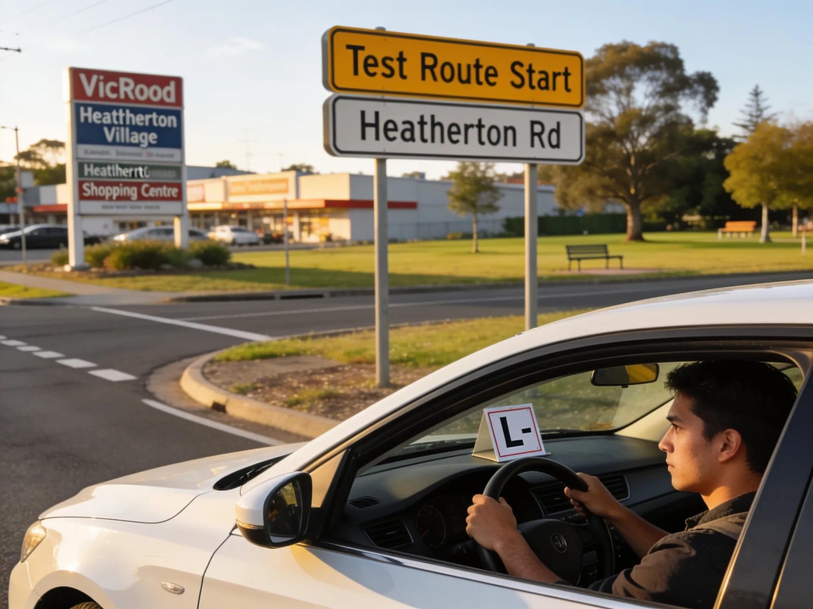 Learner driver practicing on VicRoads Heatherton test routes