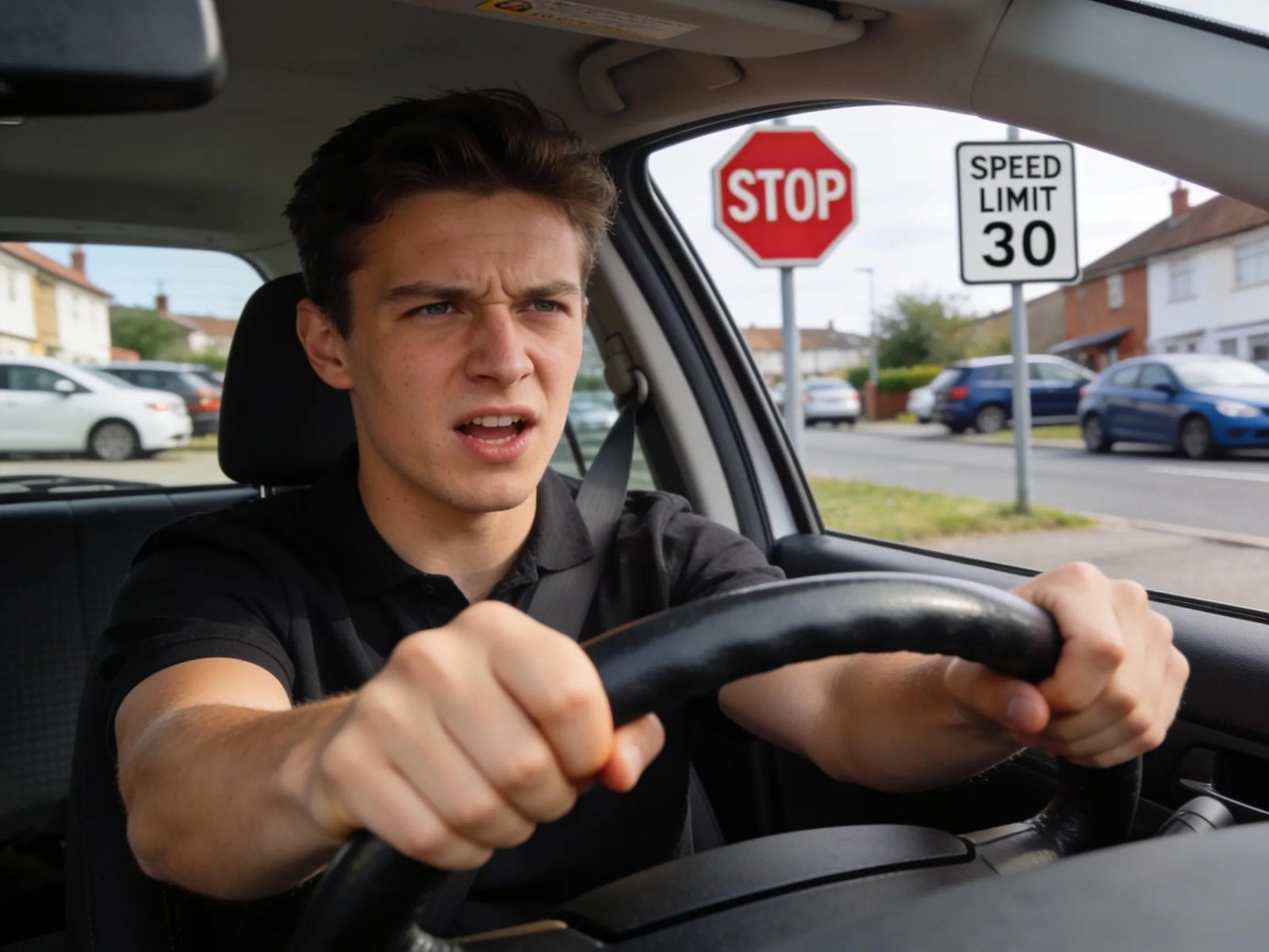 Learner driver practicing driving maneuvers, emphasising preparation for the VicRoads driving test