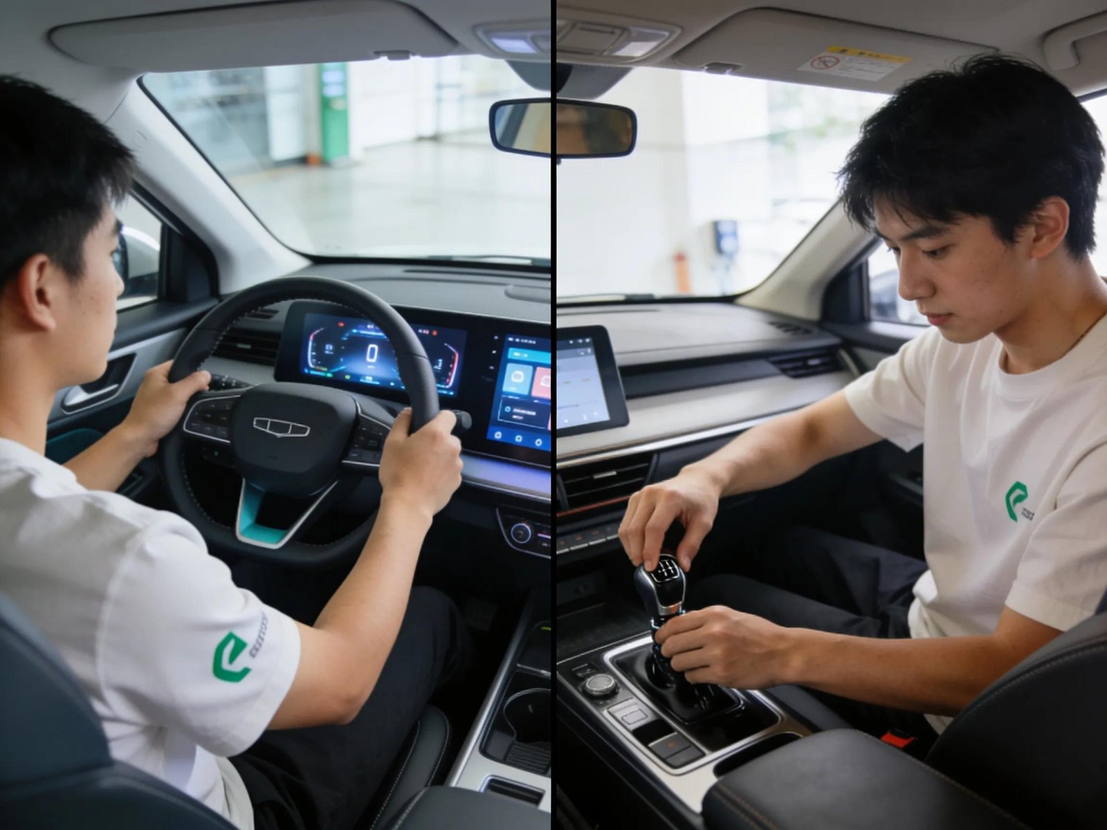 Comparison of electric vehicle lesson and petrol vehicle lesson side by side
