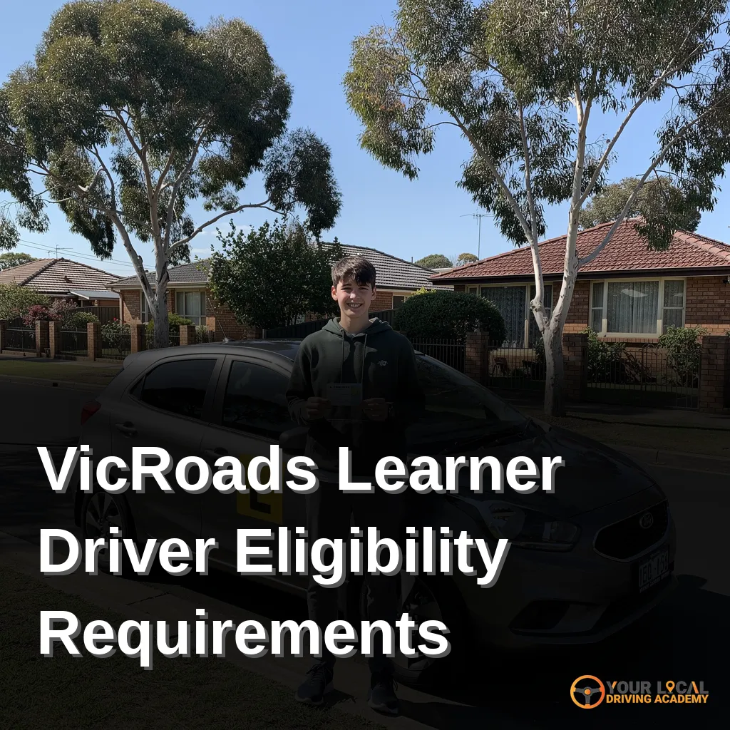 Young learner driver with vehicle on road symbolizing eligibility requirements for VicRoads permit