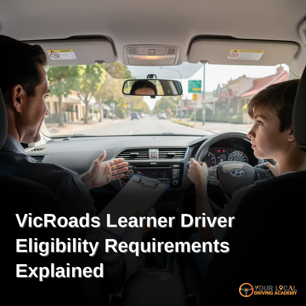 Young learner driver and instructor practicing driving in Melbourne